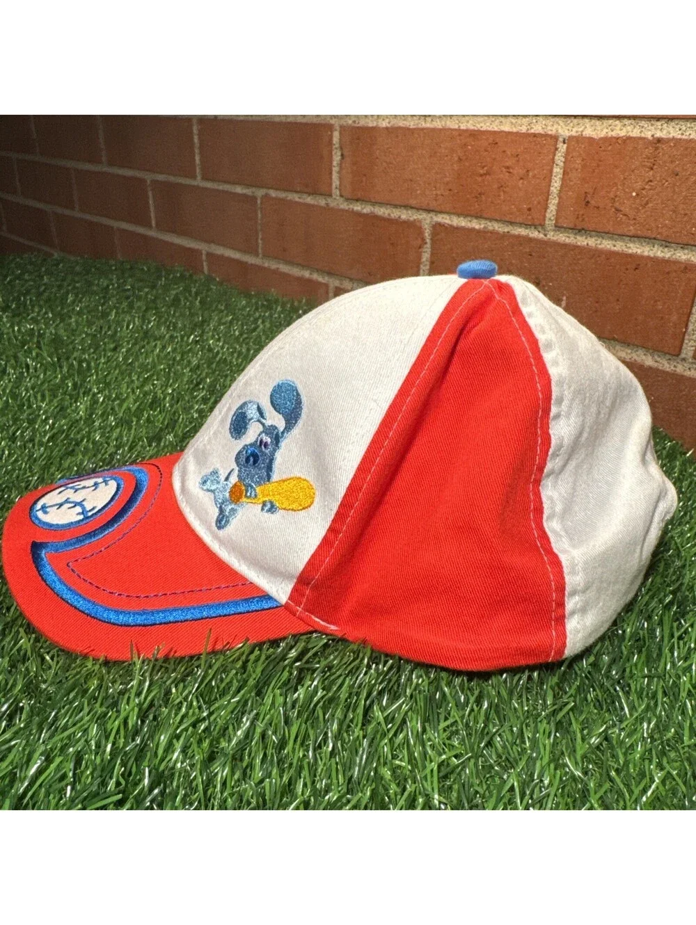VTG Rare 2001 American Boy & Girl Blue's Clues Kids Baseball Hat Stretch Strap
